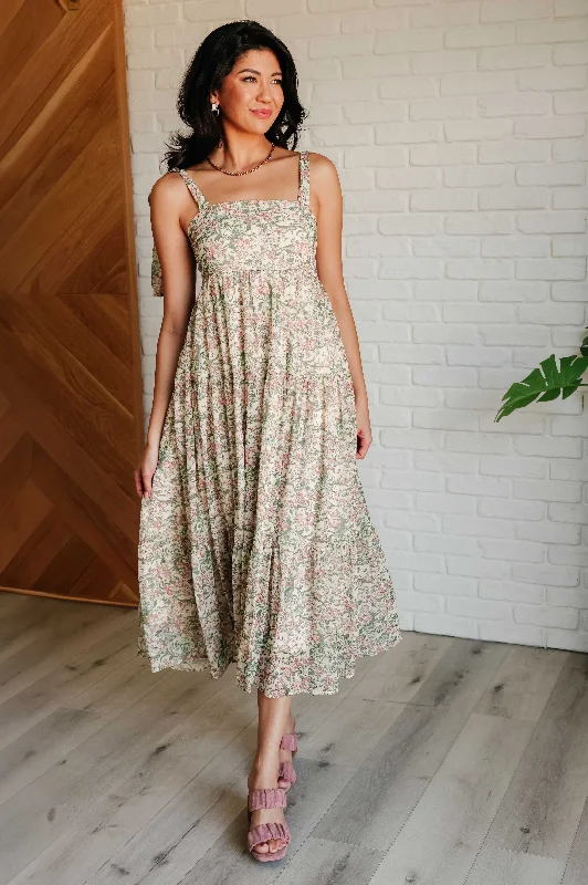 Tiptoe Through the Tulips Square Neck Tiered Dress Sporty Women's Tennis