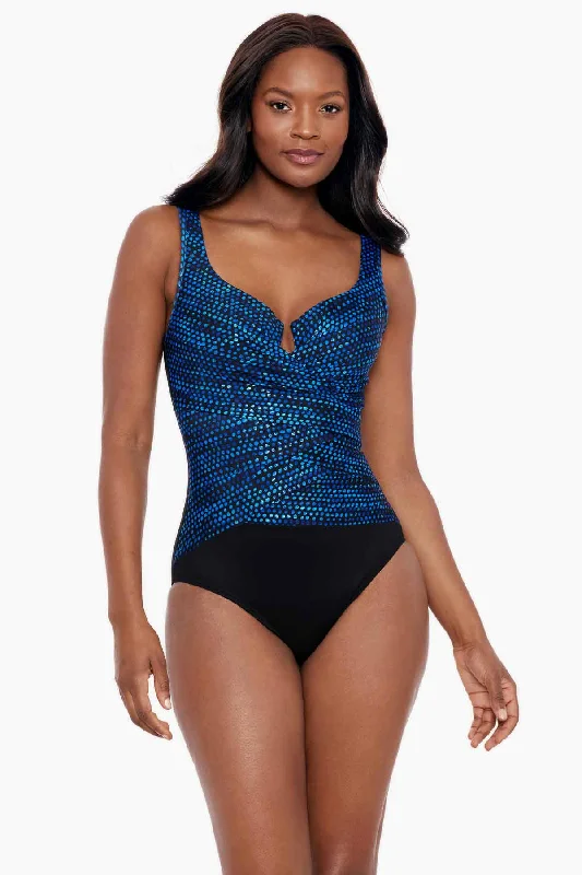 Dot Com Layered Escape One Piece Swimsuit Traditional Women's Wool