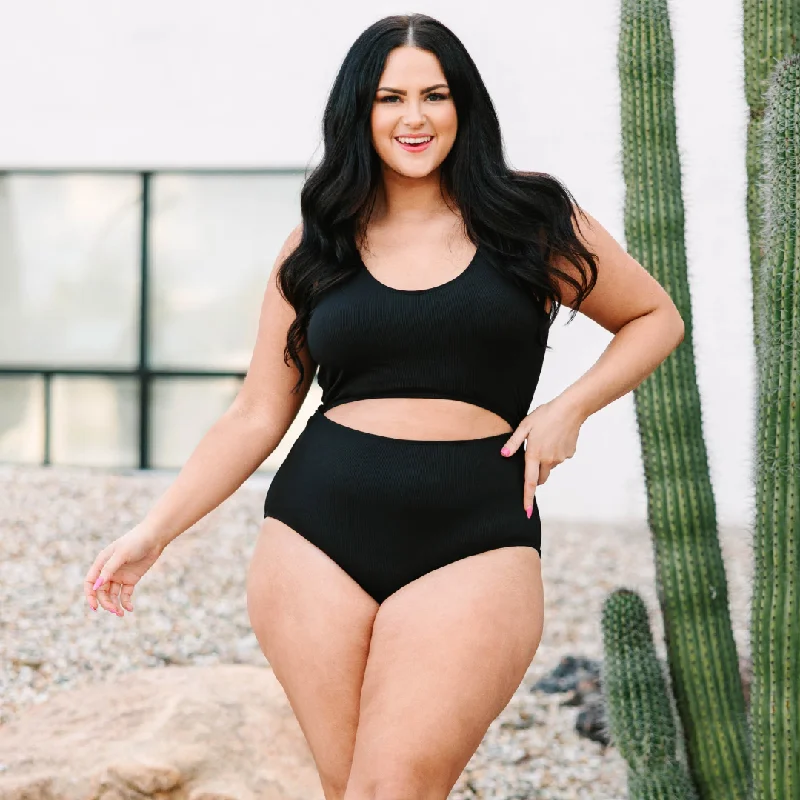 Catch A Wave Swimsuit, Black Practical Women's Multi - 