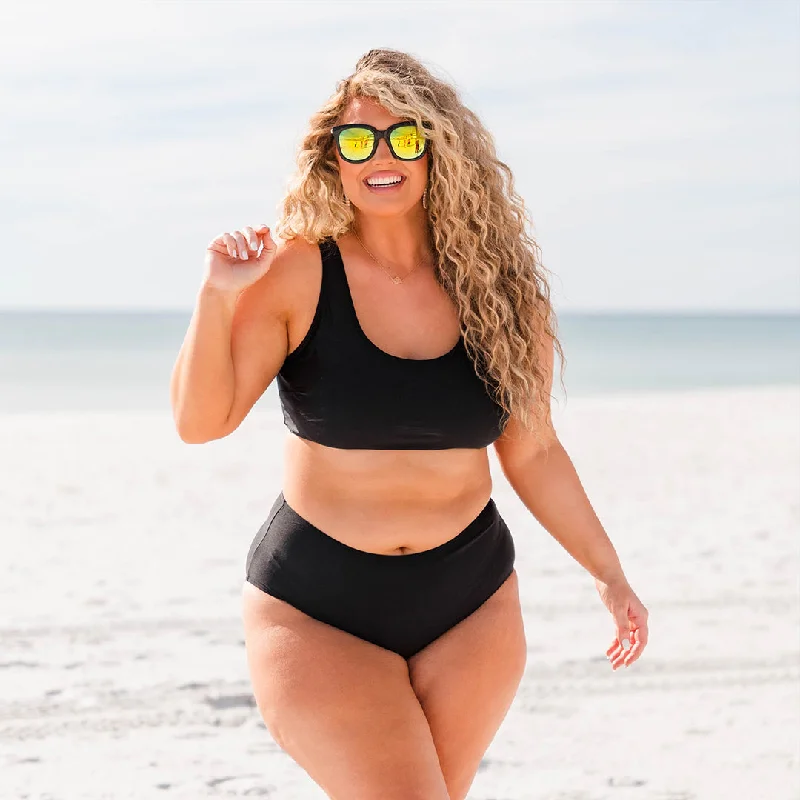 Beauty From Within Swim Bottom, Black Dynamic Women's High - energy