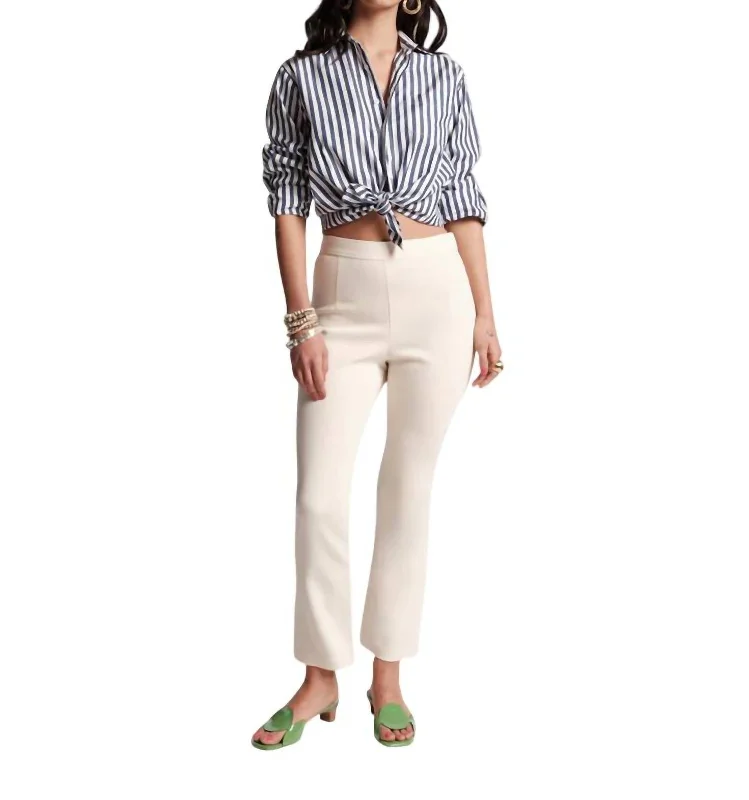 Quincy Strect Crop Pant In White Relaxed Women's Beachy