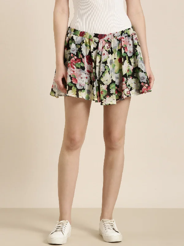 Women Multi Printed Flared Skirt Laid - back Women's Vibe