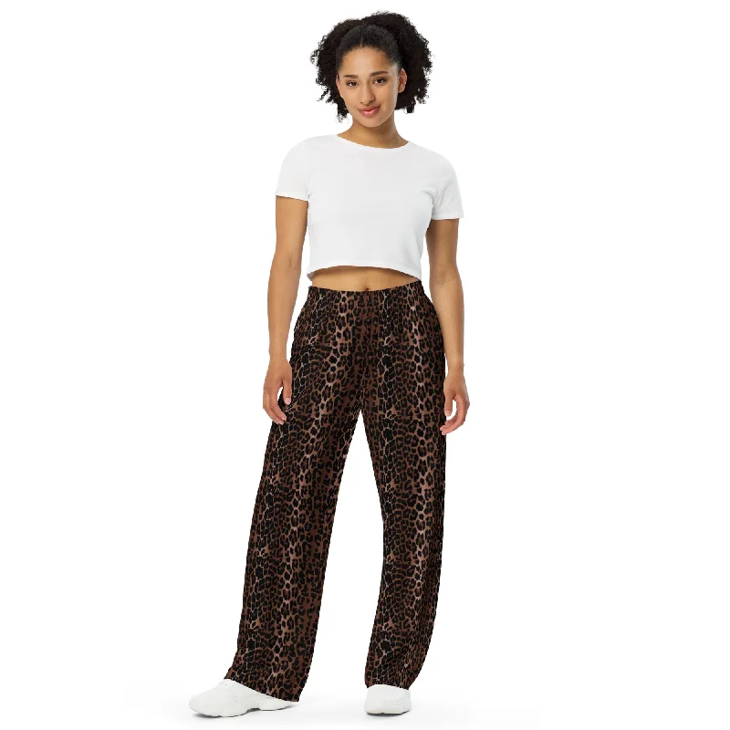 Hattie OG Leopard Wide-Leg Lounge Pants | Pinup Couture Relaxed Relaxed Women's 