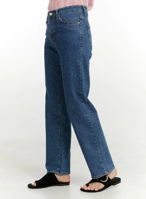 Classic Straight Leg Denim Jeans OU419 French