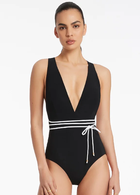 Jetset Plunge One Piece - Black Elegant Women's Formal 