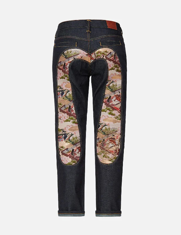Brocade Daicock Insert Boyfriend Jeans Dynamic Women's High - energy