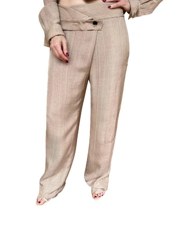Sumi Fold Over Pant In Sand performance