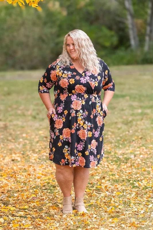 Taylor Dress - Buttery Soft Black Fall Floral Mix by Michelle Mae Adventure