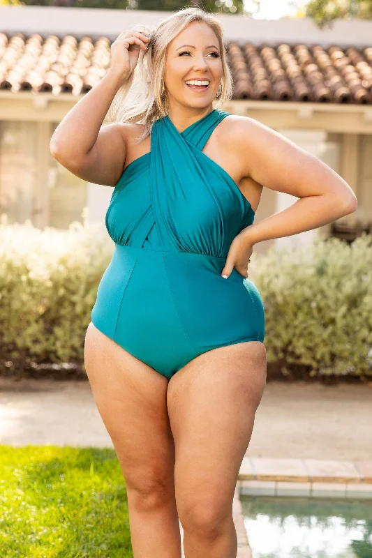 Sandy Beach Swimsuit, Teal Australian Beach