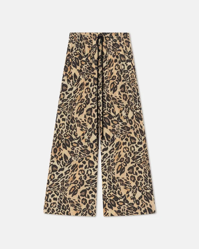 Kyler - Printed Cotton-Voile Pants - Leopard French