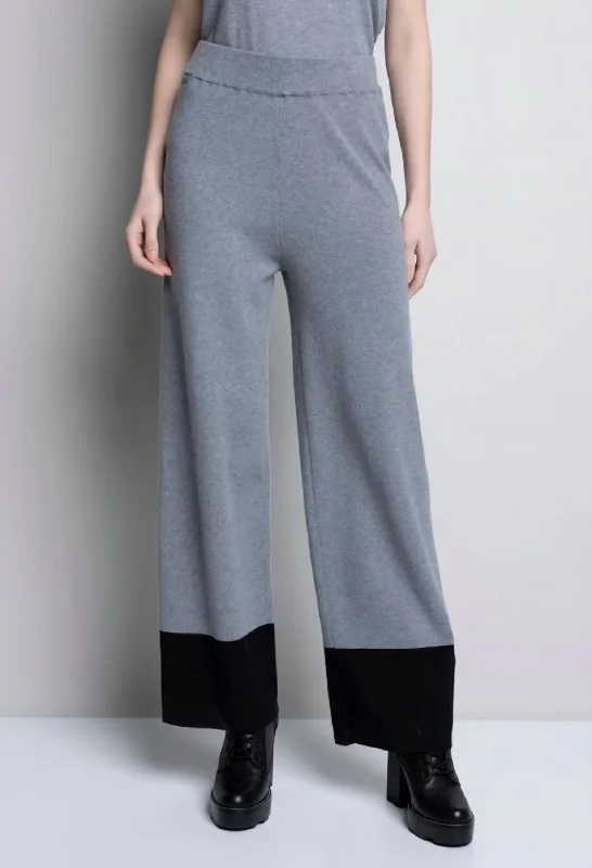 Dipped Hem Knit Pant In Gray Adventure