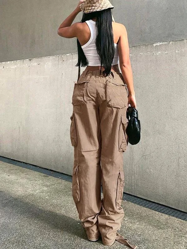 Loose Wide Leg Women Cargo Pants Traditional Women's Wool
