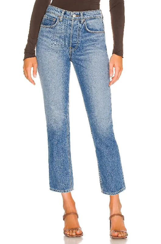 Karolina High Rise Straight Crop Jeans In Long Island Streetwear Style for 