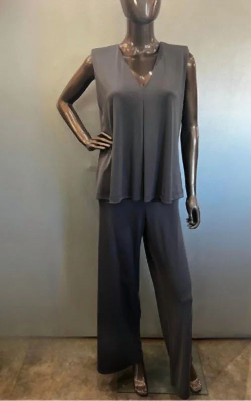 2Pc Outfit In Grey Cool Women's Distressed