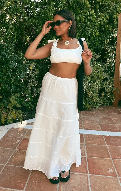 Bahamas Bow Top ~ Ivory Rib Scrunch Bold Women's Statement