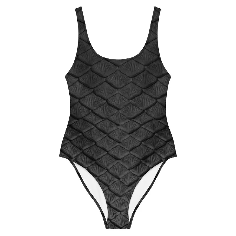 Obsidian Scale One-Piece Swimsuit Practical Women's Quick - dry