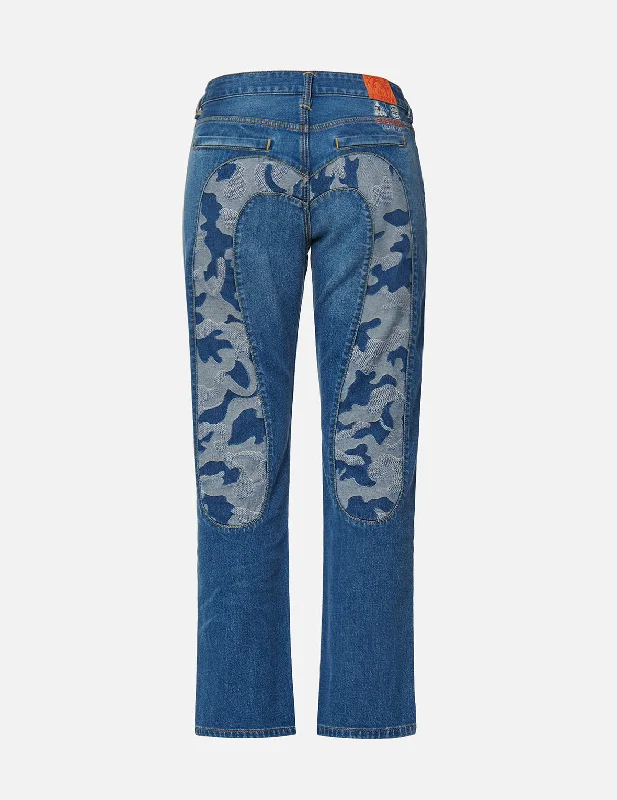 Camouflage Jacquard Daicock Insert Boyfriend Jeans Gym