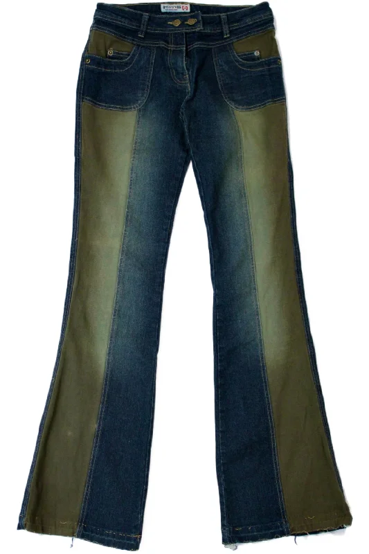 Anti Stress - Contrast Panel Jeans Tough Women's Military - inspired