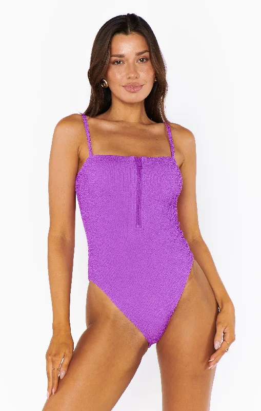 Boca Zip One Piece ~ Ultra Violet Scrunch Modern Women's 