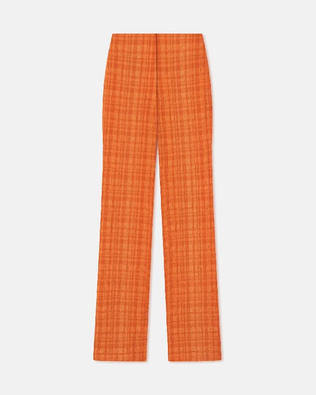 Juna - Seersucker Pants - Sunset Orange Hip Women's Retro