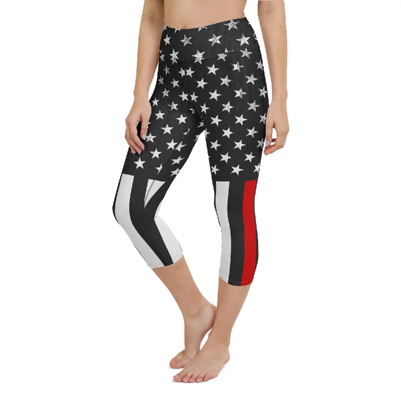 First Responder Firefighter Yoga Capris Sustainable Organic