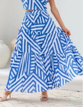 Blue/white stripe skirt Refined Women's Classic 