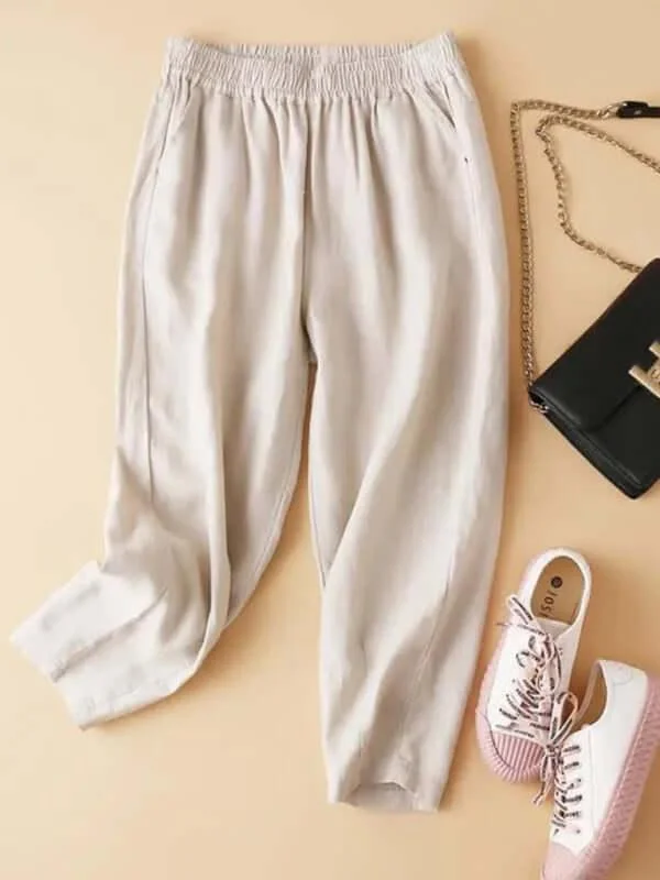 Casual Loose Harem Women Pants Dapper Women's Bow - adorned