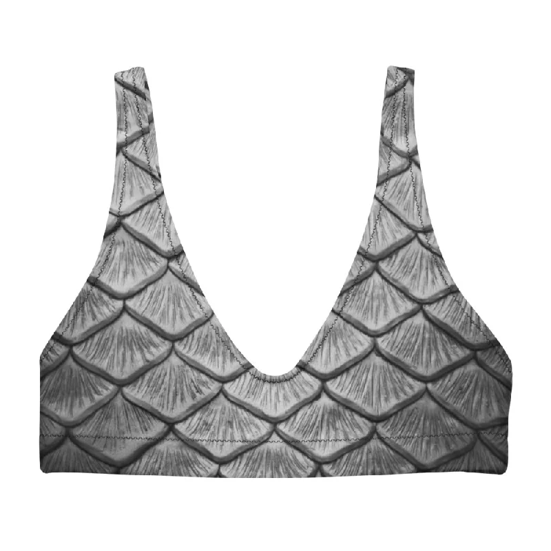 Starcrossed Silver Recycled Padded Bikini Top Sustainable Organic