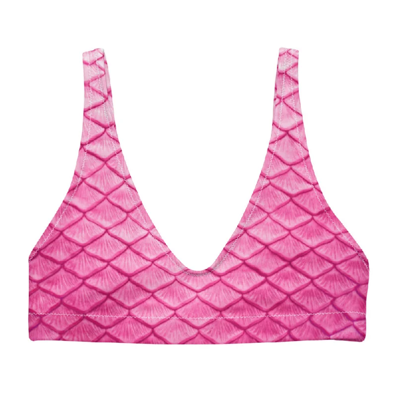 Plumeria Pink Recycled Padded Bikini Top garde