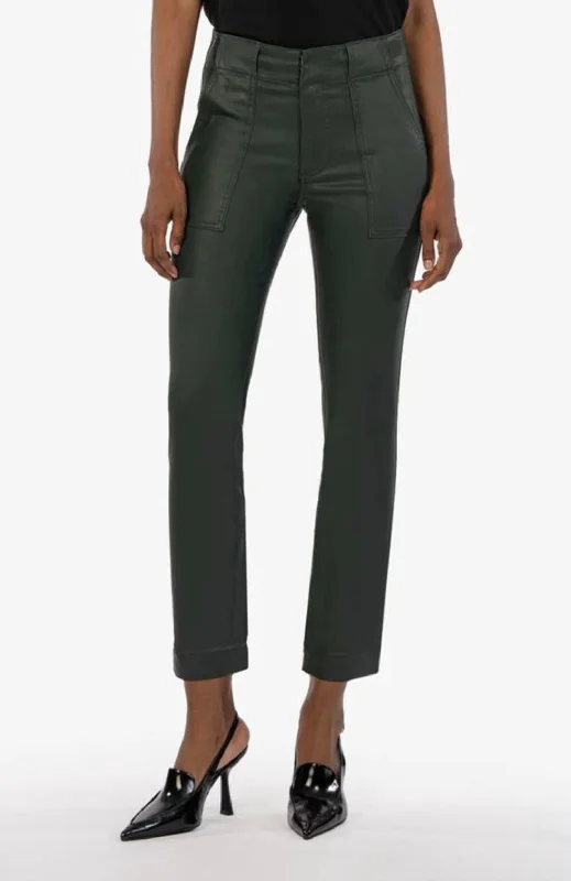 The Reese Coated Ankle Straight Jeans In Forest Street