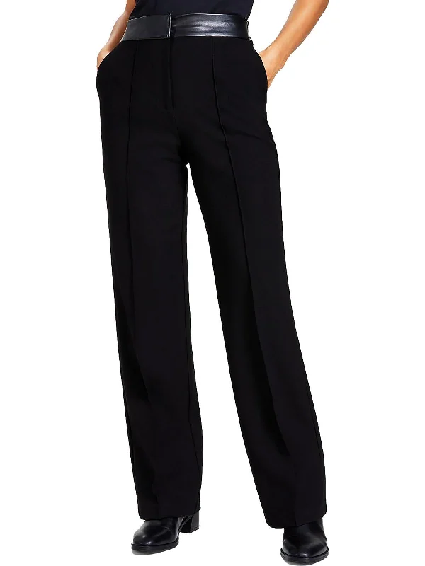 Womens High Rise Pintuck Straight Leg Pants Adventure