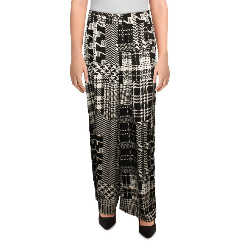 Womens Aztec Print Gathered Waistline Palazzo Pants Women