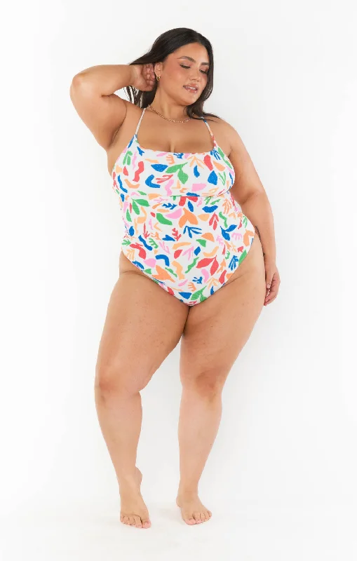 Positano One Piece ~ Primary Paradise Scrunch Elegant Women's 