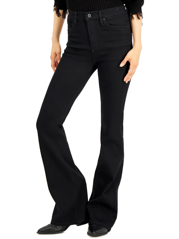 Juniors Womens High Rise Denim Flared Jeans Confident Women's Power