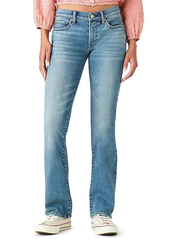Sweet Womens Mid-Rise Stretch Bootcut Jeans Gym