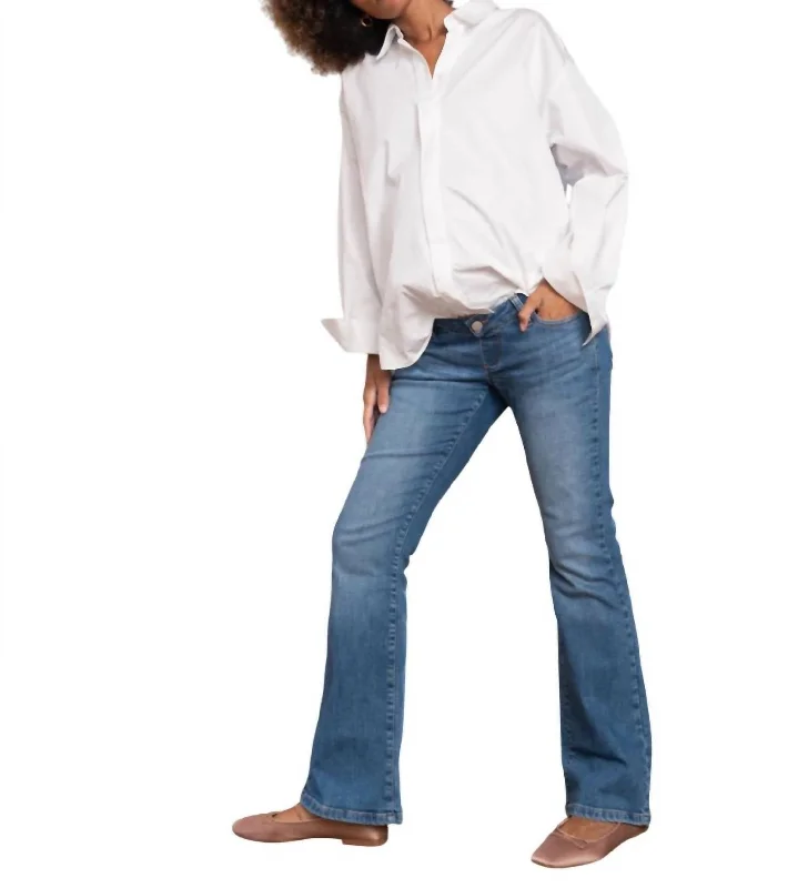 Diego Organic Cotton Bootcut Maternity Jeans In Mid Blue Edgy Women's Punk