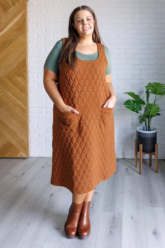 Free Falling Quilted Midi Dress Traditional Women's 