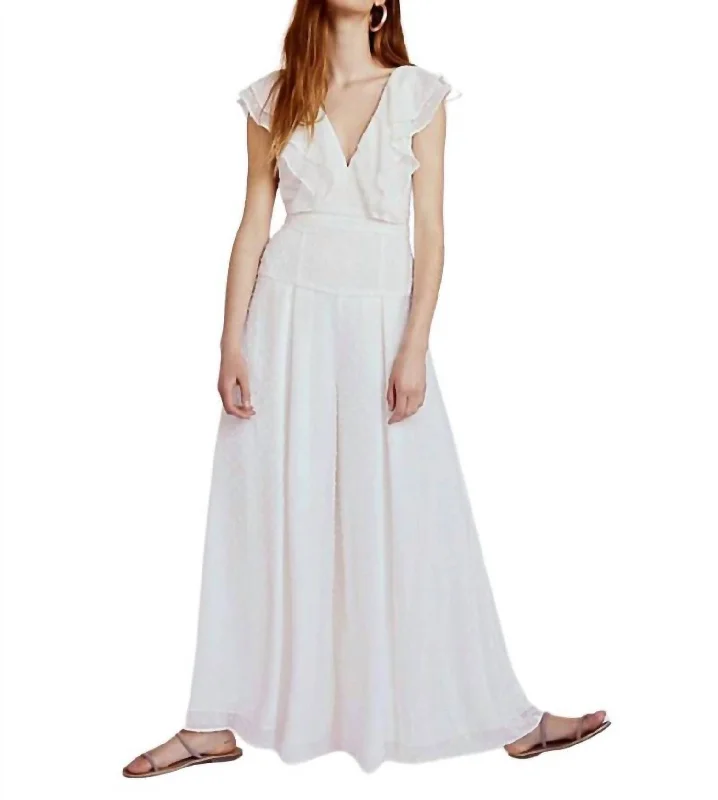 Jacy Jumpsuit In White Relaxed Women's 