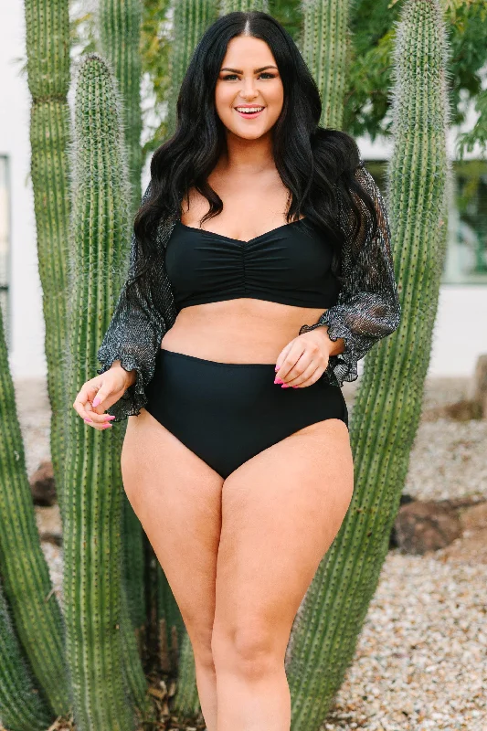 Those Summer Nights Swim Top, Black Youthful Women's Anime - inspired