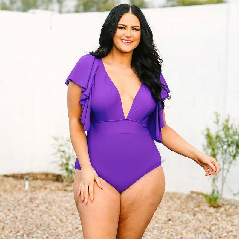 My Heart Is In Hawaii Swimsuit, Purple Earthy Women's 