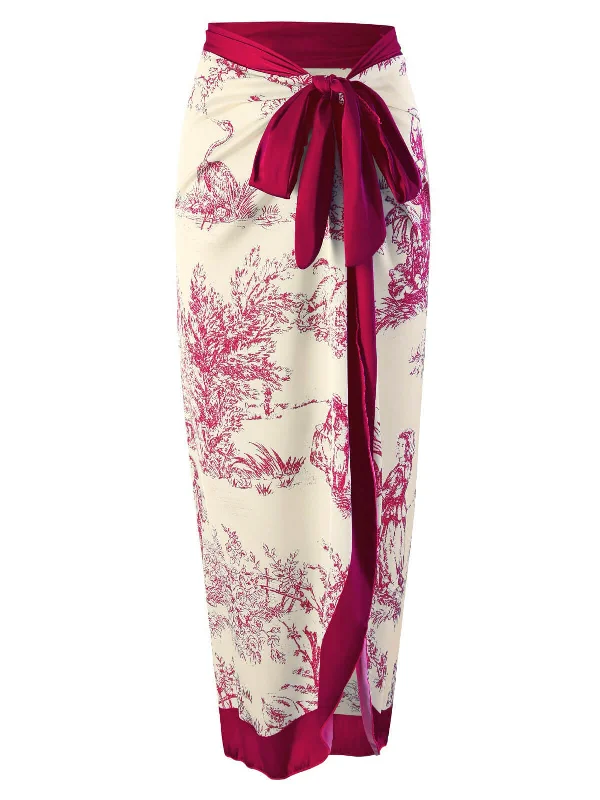 1960s Ink Floral Patchwork Tie-Up Cover-Up Laid - back Women's Vibe