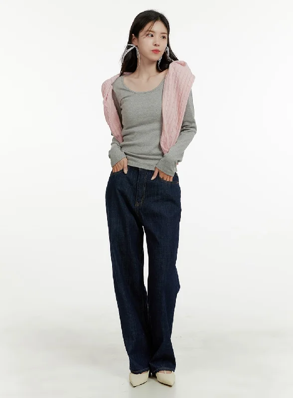 Classic Cotton Straight Jeans OA405 Casual Women's Japanese 