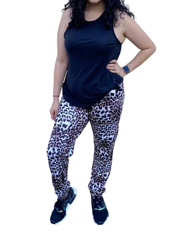 Leopard Jogger In Brown Stylish Women's Neon
