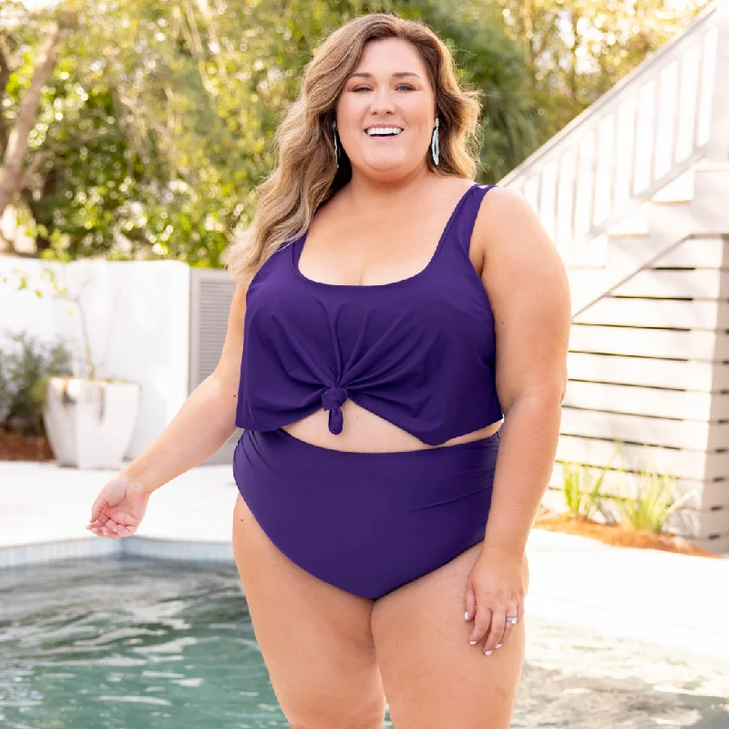 Sunny Business Swim Bottom, Purple Practical Women's Quick - dry