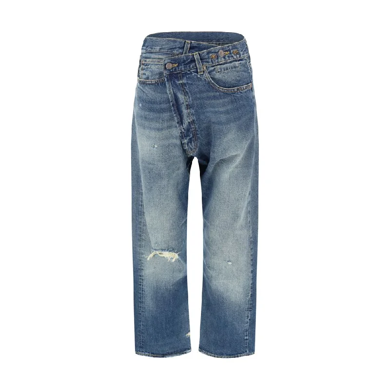 R13 Cross Over Women's Jeans Monochromatic Office Style