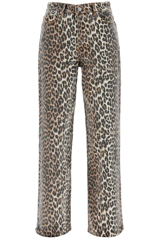 Ganni Women's Leopard Print Izey Jeans Elegant Women's 