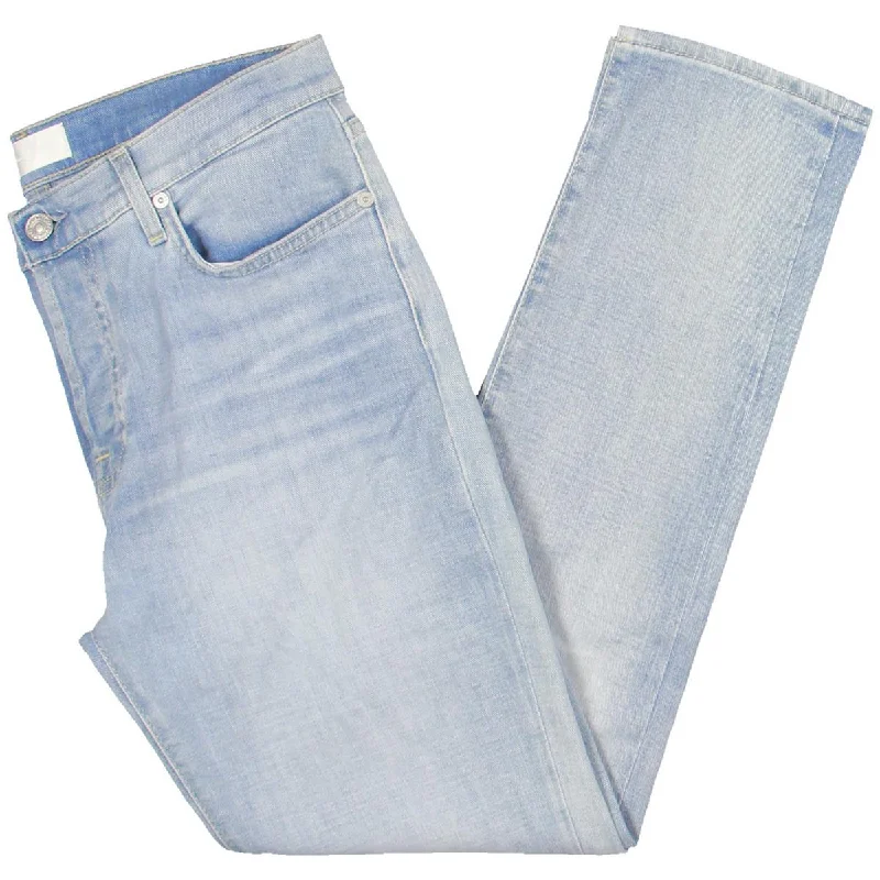 Womens Front -Back Pockets Belt Loop Skinny Jeans European