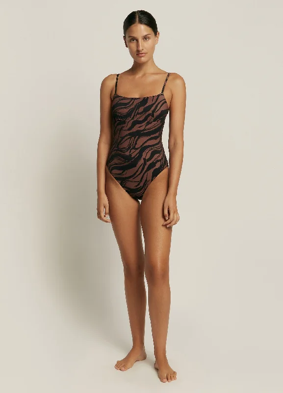 Nomade Tank One Piece - Burnt Clay/Black Luxurious Women's High -  end