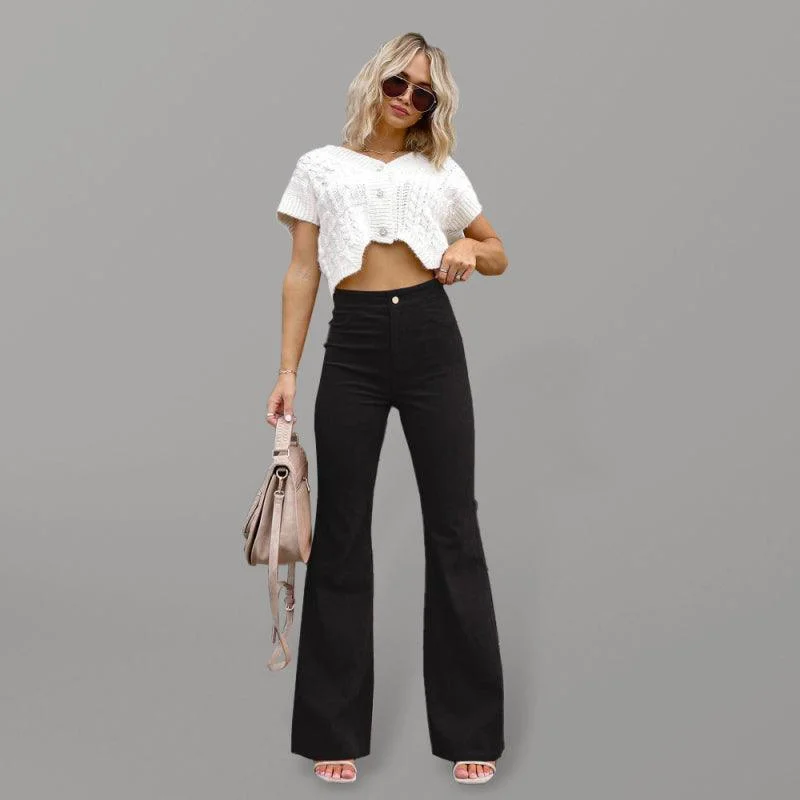 Wide Leg Flared Corduroy Women Pants Modern Women's 