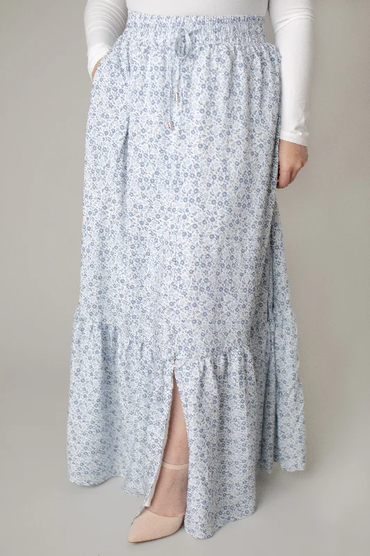 Bayleigh Drawstring Maxi Skirt in Denim Poppy (FINAL SALE) Modern Women's 